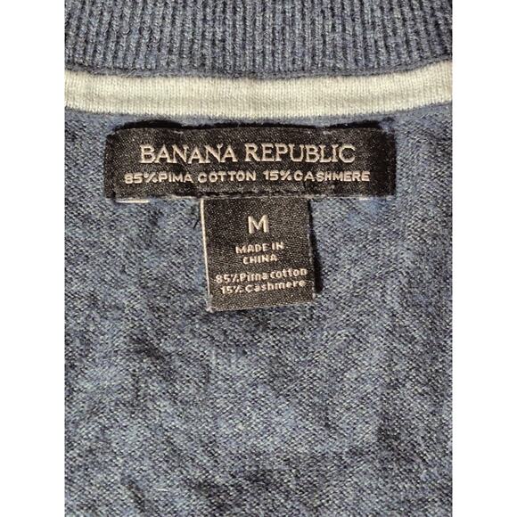 Banana Republic Pima Cotton & Cashmere 1/4 Zip Sweater, Gray, Men’s Size Medium - Picture 6 of 9